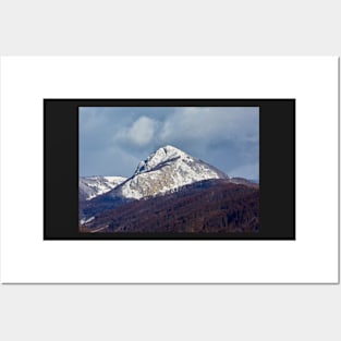 Mountain peak in the winter Posters and Art